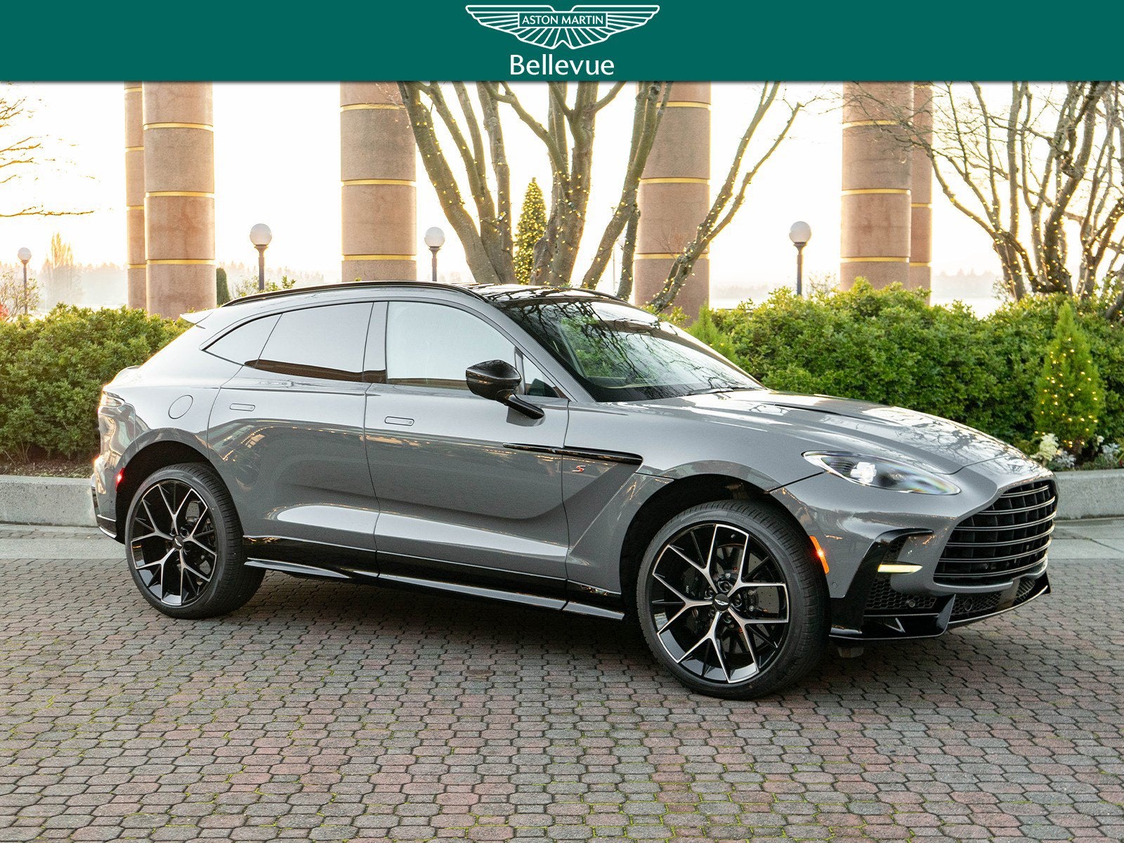 2026 Aston Martin DBX S in China Grey — front three-quarter view
